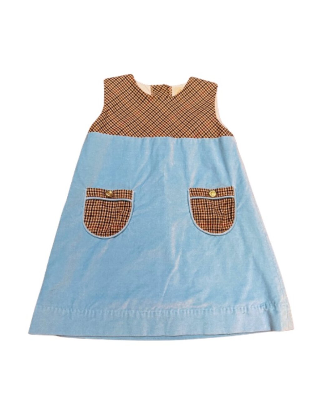 The Beaufort Bonnet Company Blue & Houndstooth Pocket Dress